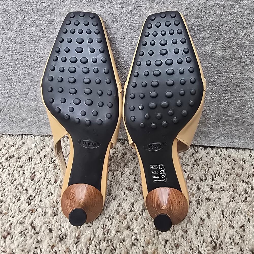 TOD'S LOAFER SLINGBACK LEATHER PUMPS, SIZE 6 - Picture 10 of 10